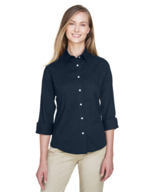 NAVY DP625W ladies' perfect fit 3/4-sleeve stretch poplin blouse