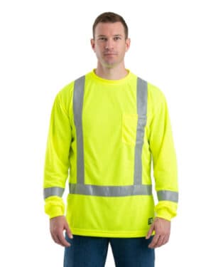 HVK013 men's hi-vis class 3 performance long sleeve pocket t-shirt