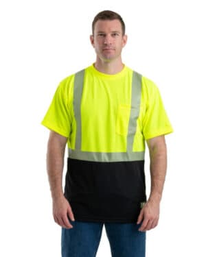 HVK017 unisex hi-vis class 2 color blocked pocket t-shirt