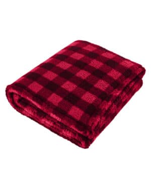 RED/ BLK BUFFALO J america JA8449 adult epic sherpa pillow blanket