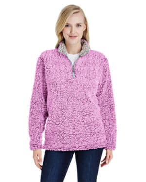 MAGENTA HEATHER J america JA8451 ladies' epic sherpa quarter-zip