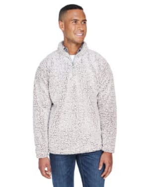 OATMEAL HEATHER J america JA8454 adult epic sherpa quarter-zip