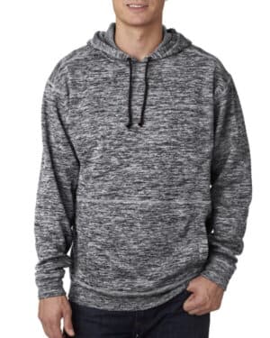 CHARCOAL FLECK J america JA8613 adult cosmic poly fleece hooded sweatshirt