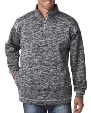 CHARCOAL FLECK J america JA8614 adult cosmic poly fleece quarter-zip