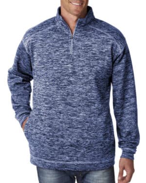 NAVY FLECK J america JA8614 adult cosmic poly fleece quarter-zip