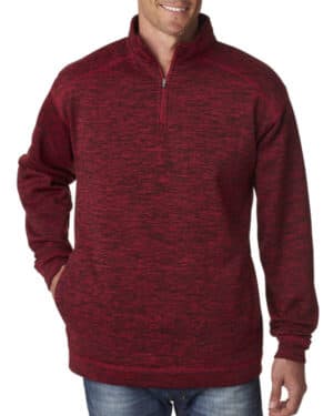 RED FLECK J america JA8614 adult cosmic poly fleece quarter-zip