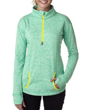 J america JA8617 ladies' cosmic fleece quarter-zip