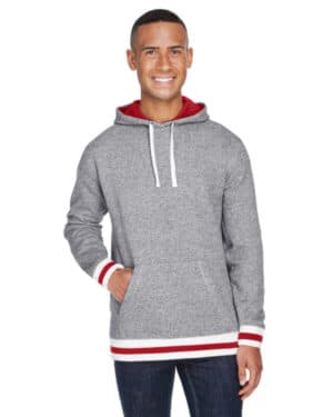 PEPPER RED JA8701 adult peppered fleece lapover hooded sweatshirt