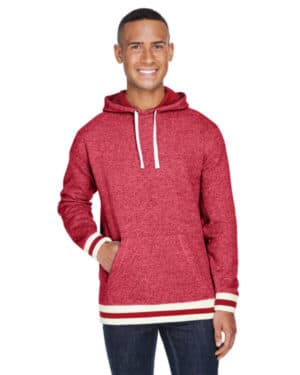 RED PEPPER JA8701 adult peppered fleece lapover hooded sweatshirt