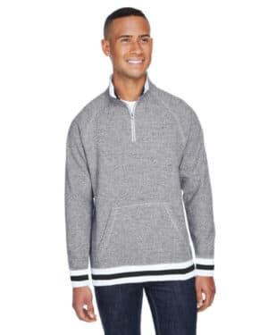 J america JA8703 adult peppered fleece quarter-zip