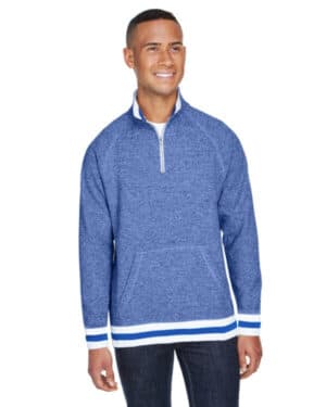 ROYAL PEPPER J america JA8703 adult peppered fleece quarter-zip