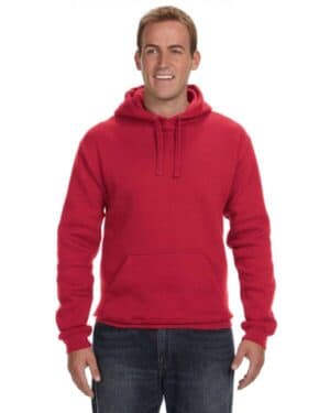 RED JA8824 adult premium fleece pullover hooded sweatshirt