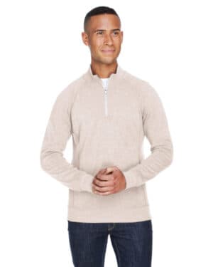 OATMEAL TRIBLEND J america JA8869 adult triblend fleece quarter-zip