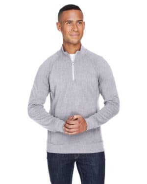 GREY TRIBLEND J america JA8869 adult triblend fleece quarter-zip