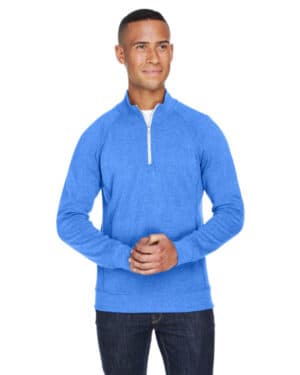 J america JA8869 adult triblend fleece quarter-zip