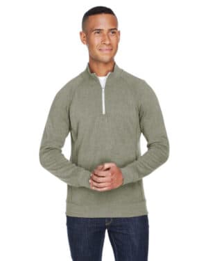 J america JA8869 adult triblend fleece quarter-zip