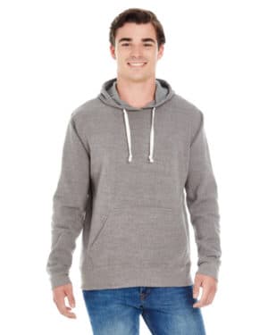 JA8871 adult triblend pullover fleece hooded sweatshirt