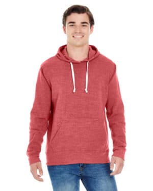 RED TRIBLEND JA8871 adult triblend pullover fleece hooded sweatshirt