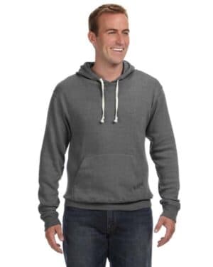 JA8871 adult triblend pullover fleece hooded sweatshirt