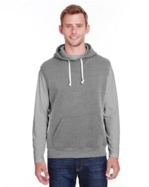 JA8877 adult triblend fleece sleeveless hooded sweatshirt