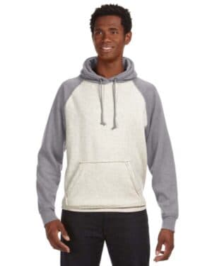 JA8885 adult vintage heather pullover hooded sweatshirt