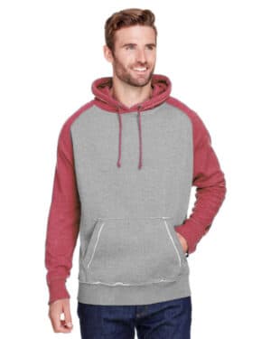 JA8885 adult vintage heather pullover hooded sweatshirt