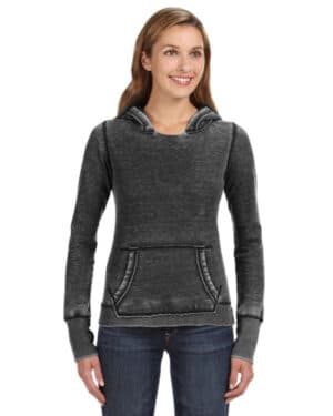 TWISTED BLACK JA8912 ladies' zen pullover fleece hooded sweatshirt