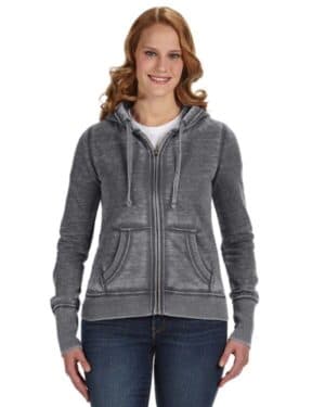 JA8913 ladies' zen full-zip fleece hooded sweatshirt