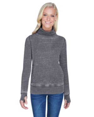 J america JA8930 ladies' zen fleece cowl neck