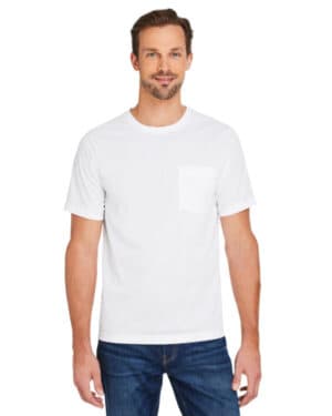 WHITE Harriton M118 charge snag and soil protect unisex t-shirt