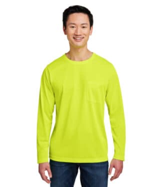 SAFETY YELLOW M118L unisex charge snag and soil protect long-sleeve t-shirt