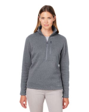 M14436 ladies' dropline half-zip sweater fleece jacket