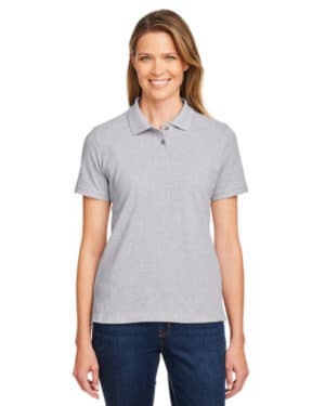 GREY HEATHER Harriton M200W ladies' short-sleeve polo