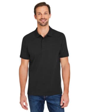 BLACK Harriton M205 men's valiant cotton snag protect polo