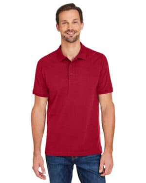 RED Harriton M205 men's valiant cotton snag protect polo