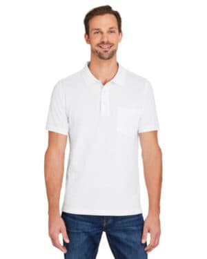 WHITE M205P men's valiant cotton snag protect pocket polo