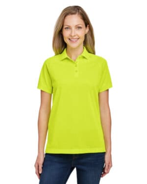 SAFETY YELLOW Harriton M208W ladies' charge snag and soil protect polo