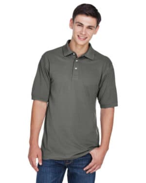 CHARCOAL Harriton M265 men's easy blend polo