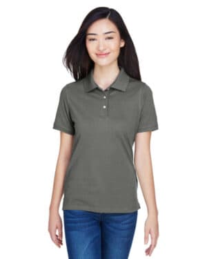 CHARCOAL Harriton M265W ladies' easy blend polo