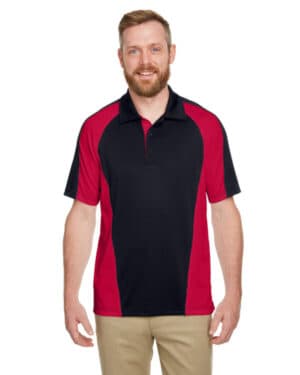 BLK/ RED/ D CHRC M385 men's advantage snag protection plus il colorblock polo