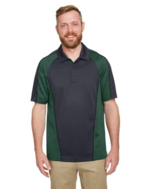 D CH/ D GRN/ BLK M385 men's advantage snag protection plus il colorblock polo