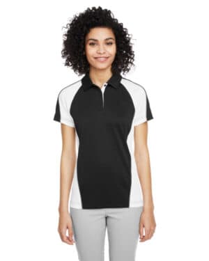 BLK/ WHT/ D CHRC M385W ladies' advantage snag protection plus il colorblock polo