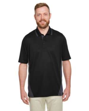 BLACK/ DK CHARCL M386 men's flash snag protection plus il colorblock polo