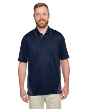 DK NAVY/ DK CHRC M386 men's flash snag protection plus il colorblock polo