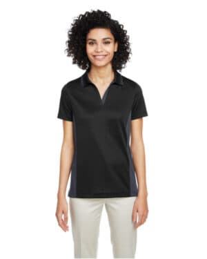 BLACK/ DK CHARCL M386W ladies' flash snag protection plus il colorblock polo