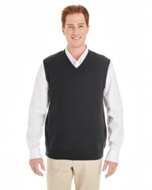 BLACK Harriton M415 men's pilbloc v-neck sweater vest