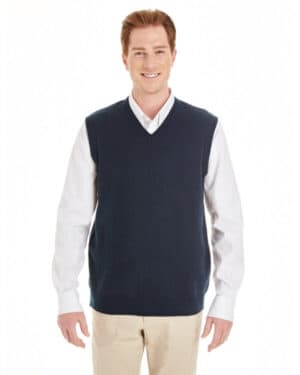 DARK NAVY Harriton M415 men's pilbloc v-neck sweater vest