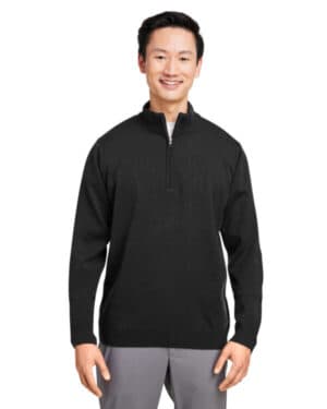 BLACK Harriton M421 unisex pilbloc quarter-zip sweater