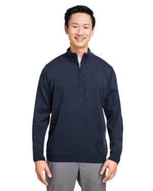 DARK NAVY Harriton M421 unisex pilbloc quarter-zip sweater