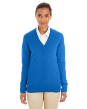 TRUE ROYAL M425W ladies' pilbloc v-neck button cardigan sweater